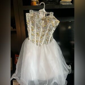 White rhinestone dress